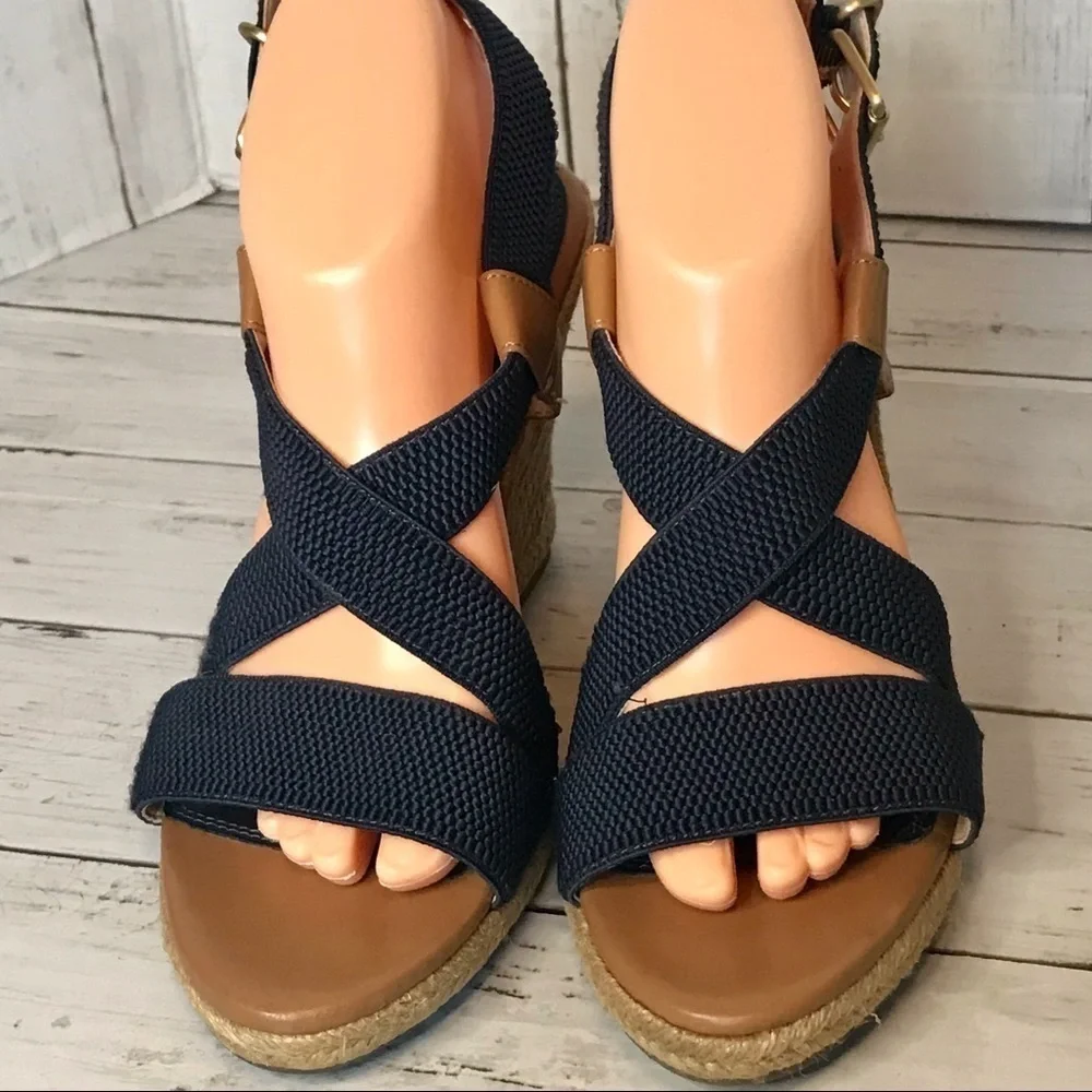 Banana Republic Navy Tecla Espadrille Wedge Sandal